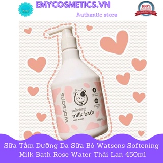 Sữa tắm dưỡng da sữa bò Watsons Softening Milk Bath Rose Water 450ml