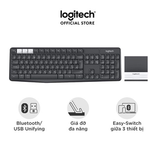 [Mã ELLOGIWL5 giảm 10% đơn 500K] Bàn phím không dây Logitech K375s - Kèm giá đỡ USB, giảm ồn, Laptop/Tablets