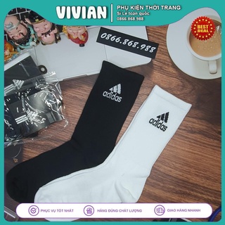 Vớ ADIDAS cổ cao [ XUẤT DƯ ] Tất Adidas cao cổ, Dày dặn, Cotton thấm hút mồ hôi, không gây kích ứng da, kháng khuẩn tốt