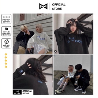 Áo sweater Sadboiz signature long sleeve vải cotton co dãn - áo thun tay dài Sadboiz in hình thêu logo mặt buồn