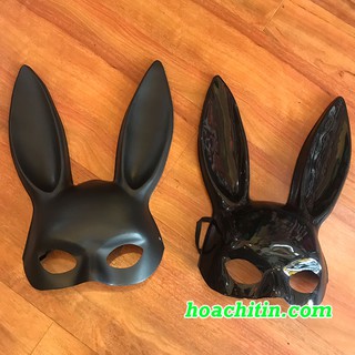 Mặt nạ Thỏ Bunny tai dài đen trắng đồ chơi hoá trang halloween