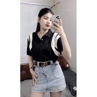[CHÀO HÈ]Áo thun Polo cotton viền vai về hàng Đẹp đỉnh chóp Cổ áo bo dệt . Hình in đẹp Fom thụng nam nữ đều mặc được