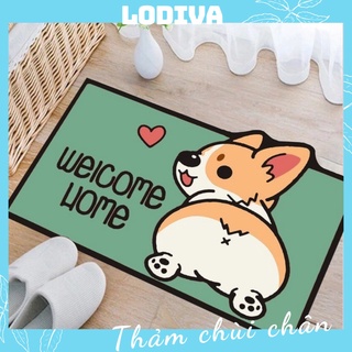 Thảm lau chân thấm nước nhà tắm 3d hình thú chống trượt LODIVA TLC01