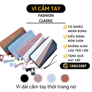Ví Da Cầm Tay - Bóp Nữ Dài Nhiều Ngăn Khóa Kéo Thời Trang Hàn Quốc 8615