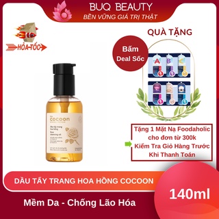 Dầu tẩy trang hoa hồng Cocoon 140ml ( rose cleansing oil ) sạch da, mềm mướt và chống lão hóa chính hãng