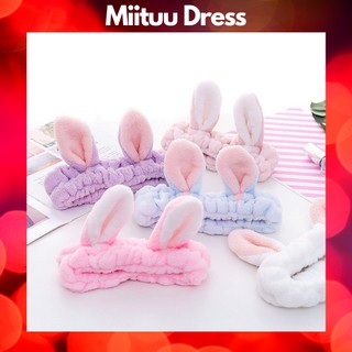 Băng đô tai thỏ băng đô rửa mặt cài tóc vài nhung 3D dễ thương MiituuDress BDT