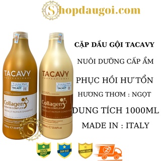 Combo Dầu Gội Xả TACAVY Phục Hồi Tóc Hư Tổn, Khô Xơ, Ngăn Rụng Tóc, Dầu Gội Dưỡng Tóc Chính Hãng 1000ml*2