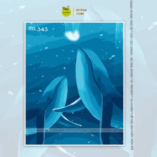 Tranh số hóa tự tô Madoca có khung 40x50cm Đại dương xanh T343