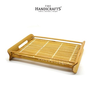 Khay trà tre tự nhiên, Khay trà tre thủ công 40x30x7cm