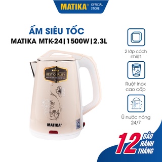 [Mã BMBAU50 giảm 10% đơn 99k] Ấm Siêu Tốc MATIKA 2.3L 1500W MTK24