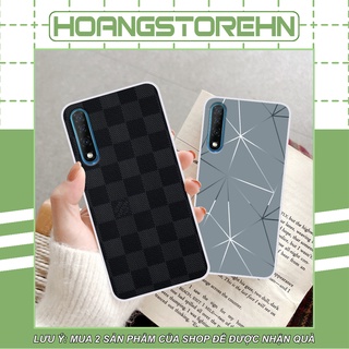 Ốp Vsmart Live in hình thương hiệu LV, họa tiết xanh bạc siêu đẹp