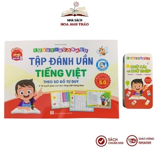 Sách - Tập đánh vần Tiếng Việt Phiên bản 5.0 kèm file đọc quét mã QR và video hướng dẫn ghép vần phù hợp với bé 4-6 tuổi