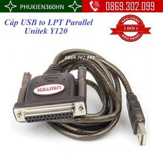 Cáp chuyển đổi USB to LPT Parallel Unitek Y120
