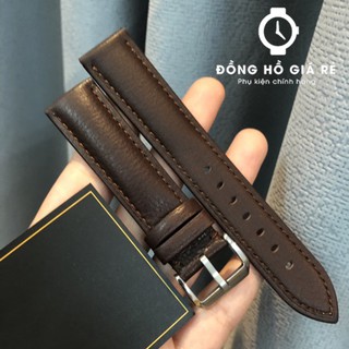 Dây đồng hồ da bò size 18mm MÀU NÂU siêu mềm cao cấp