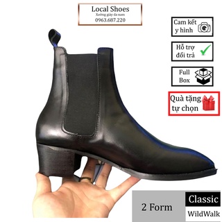 (cao cấp) Heels Chelsea Boots Classic đế gỗ, giày bốt nam