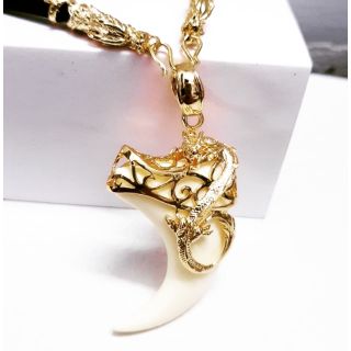 BỘ dây chuyền nam Mặt ngà viền rồng tuyệt đẹp