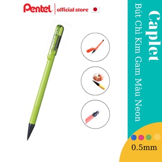 Bút Chì Kim Pentel Caplet Màu Neon A105C Ngòi 0.5mm | Thiết Kế Đẹp Mắt | 4 Màu Vỏ
