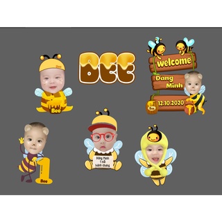 Chibi sinh nhật cho bé, free thiết kế-có chân đế đứng
