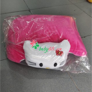 Gối đi xe máy cho bé 1 đầu hình HEO CON, MÈO Hello Kitty