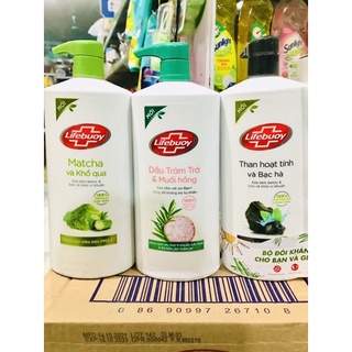 Sữa Tắm Lifebuoy Than Hoạt Tính/Matcha Khổ Qua/ Tràm Trà Muối Hồng 850g