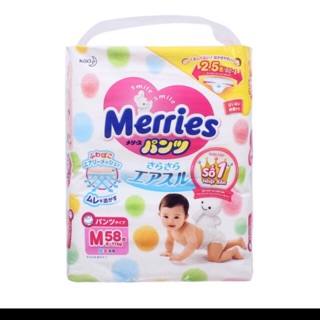 Bỉm Meries Quần M58,L44,XL38