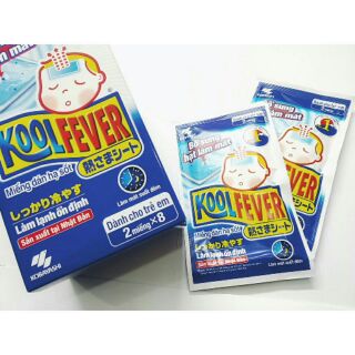 HỘP 8 BỊCH ( BỊCH 2 MIẾNG) DÁN HẠ SỐT KOOLFEVER BỔ SUNG HẠT LÀM MÁT