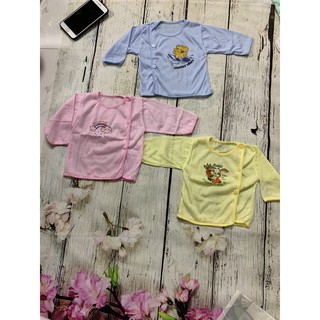 Áo sơ sinh dài tay khuy lệch Jou chất liệu vải cotton