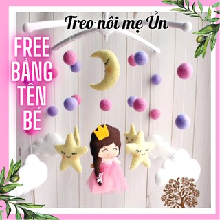 Đồ chơi treo nôi cho bé kích thích thị giác ảnh thật, có nhạc tự xoay mẫu CÔNG CHÚA CHO BÉ