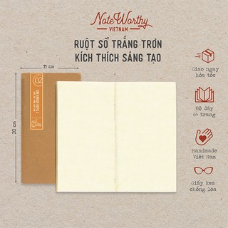 Sổ tay trắng kem trơn 64 trang 11x20cm bìa mềm mỏng nhẹ bỏ túi kích thích sáng tạo - Noteworthy creamish journals