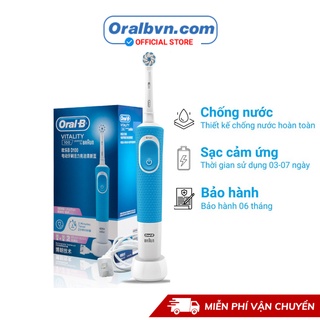 Bàn chải điện đánh răng tự động Oral B D100 xanh dương làm sạch răng, hạn chế viêm nướu