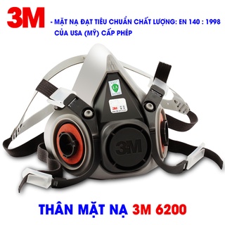 Thân Mặt Nạ Phòng Độc 3M 6200 (Chưa Gồm Phin Lọc, Bông Lọc).
