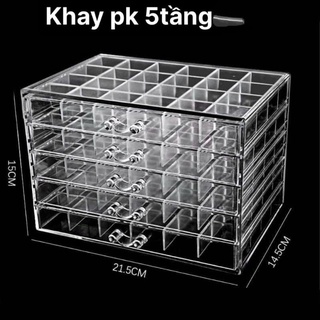 Khay phụ kiện 5 tầng màu trong/đen - LanChiNail