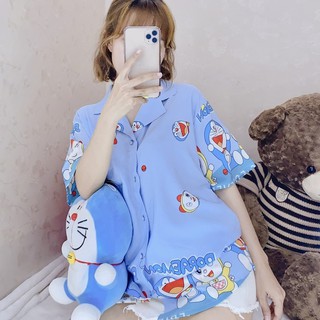 Áo sơ mi lụa Doraemon 45-65kg