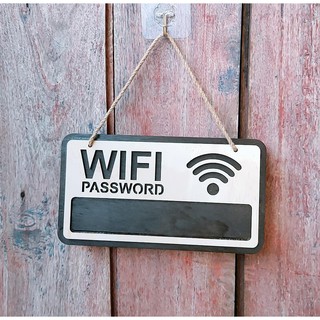 Biển wifi bằng gỗ có chỗ ghi mật khẩu tiện lợi
