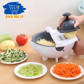 Bộ Dụng Cụ Thông Minh Nạo Rau - Củ - Quả Kèm Rổ 9 Trong 1 Đa Năng