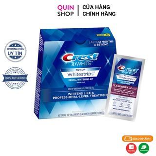 Miếng Dán Tẩy Trắng Răng Crest 3D White No Slip Whitestrips Lasts 12 Months &amp; Beyond