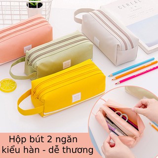 SG - Hộp bút vải 2 ngăn kiểu hàn quốc dễ thương