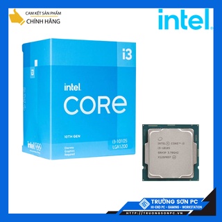 CPU Intel Core i3 10105 (3.7GHz turbo up to 4.4Ghz, 4 Cores 8 Threads, 6MB Cache, 65W) | Full Box Nhập Khẩu