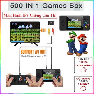 Màn IPS Chống Cận ThịMáy chơi game 4 nút cầm tay K8 Sup 500 trò retro nhỏ gọn phím nhạy có tay cầm cho 2 người chơi
