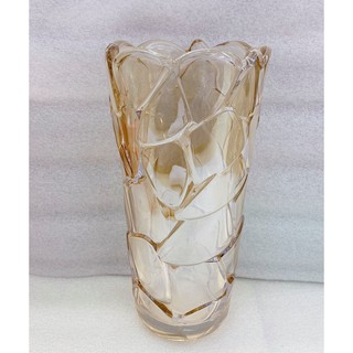 LỌ CẮM HOA THỦY TINH MÀU VÀNG CAO CẤP MẮT ĐÁ CAO 30CM