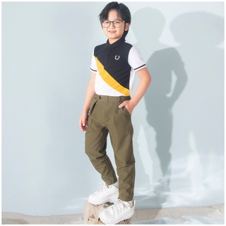 Quần dài kaki xanh rêu cho bé trai đi học đi chơi 137KIDS thiết kế cạp chun dễ phối đồ