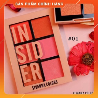 Bảng Phấn Má Hồng 6 Ô Có Nhũ Và Lì Sivanna Insider Intensity Palette siêu xinh