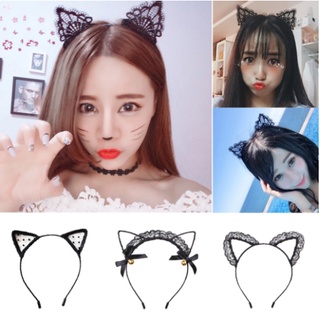 FOLLOW TẶNG 3KHÀNG CÓ SẴN Băng Đô Cài Tóc Hình Tai Mèo Đen 4 Kiểu Dễ Thương Phối Ren Quyến RũCHỌN MẪUVOUCHER 100K