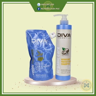Kem ủ tóc Hấp dầu phục hồi tóc collagel Diva 500ml