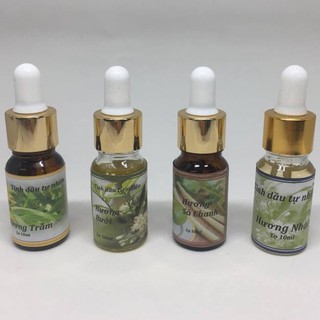 Combo 4 lọ tinh dầu sả chanh, nhài, bưởi, trầm 10ml