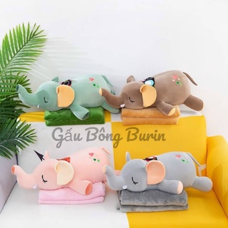 Gấu bông voi kèm mền, voi nhồi bông