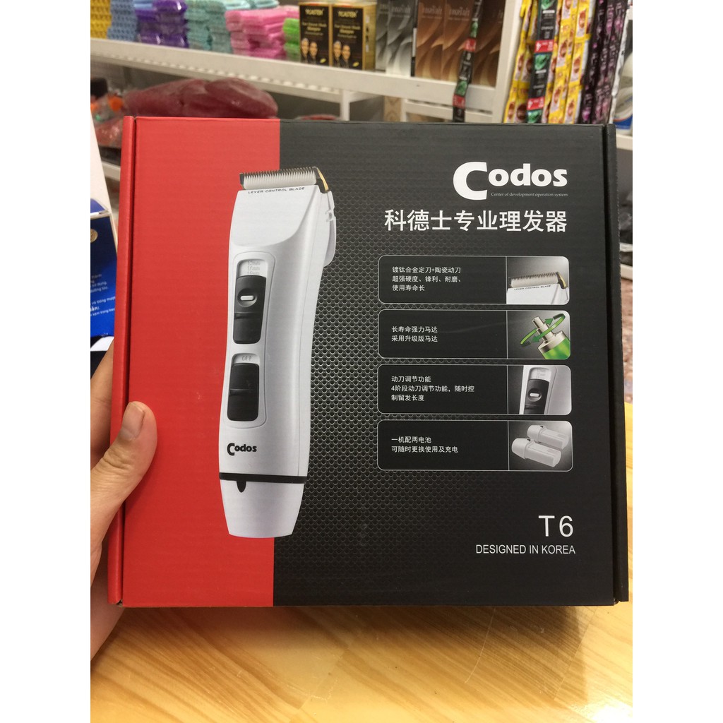 Tông Đơ Cắt Tóc 2 Pin Codos T6 (hàng chính hãng)