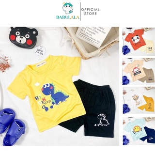 Bộ Cộc Tay Cho Bé Gái Bé Trai 0 1 2 3 4 5 6 Tuổi Vải Thun Lạnh-Quần Áo Trẻ Em Hình Khủng Long Gấu Khỉ SưTử Hươu Babulala