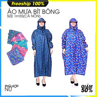 Áo mưa bít bông cho nữ Size 1m55 luôn cổ - Vải dù chống thấm tuyệt đối - Phong cách đẹp - nhiều mẫu đẹp.