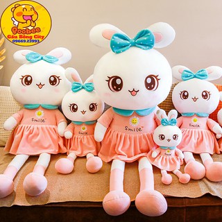 Gấu Bông Thỏ Bông Chân Dài Váy Smile Mềm Mịn Dễ Thương Nhập Khẩu Cao Cấp Quà Tặng Ý Nghĩa